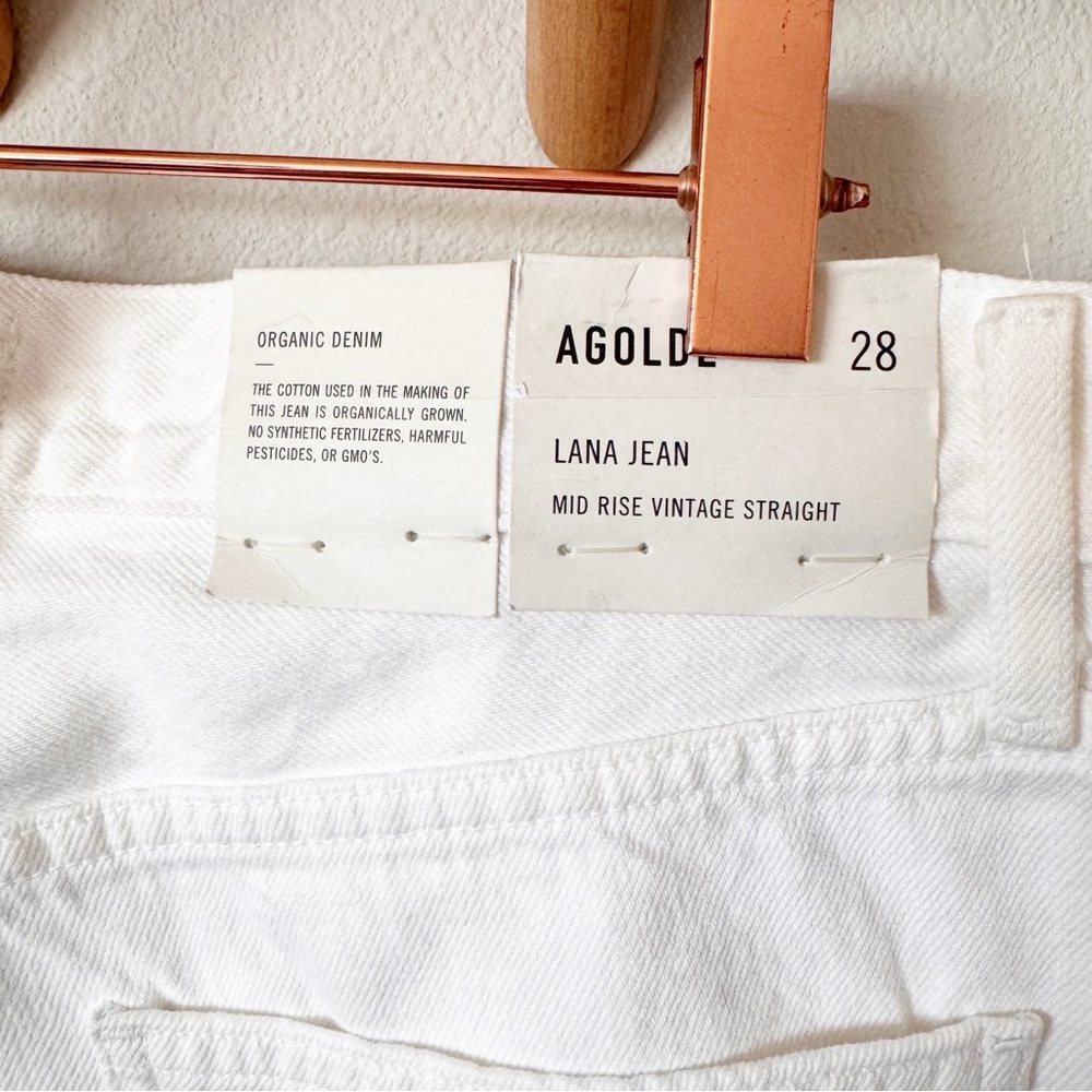 Agolde White Lana Slice Mid Rise Straight Jeans in Element NWT - Picture 8 of 16